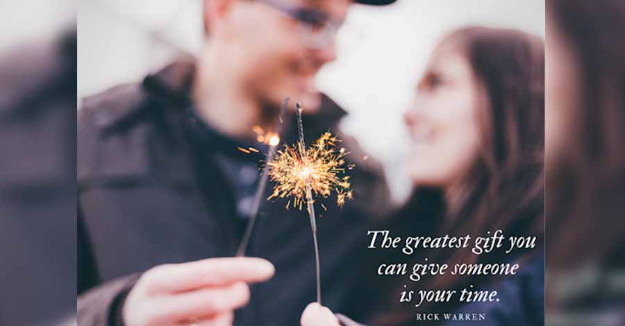 A couple celebrating New Year together.