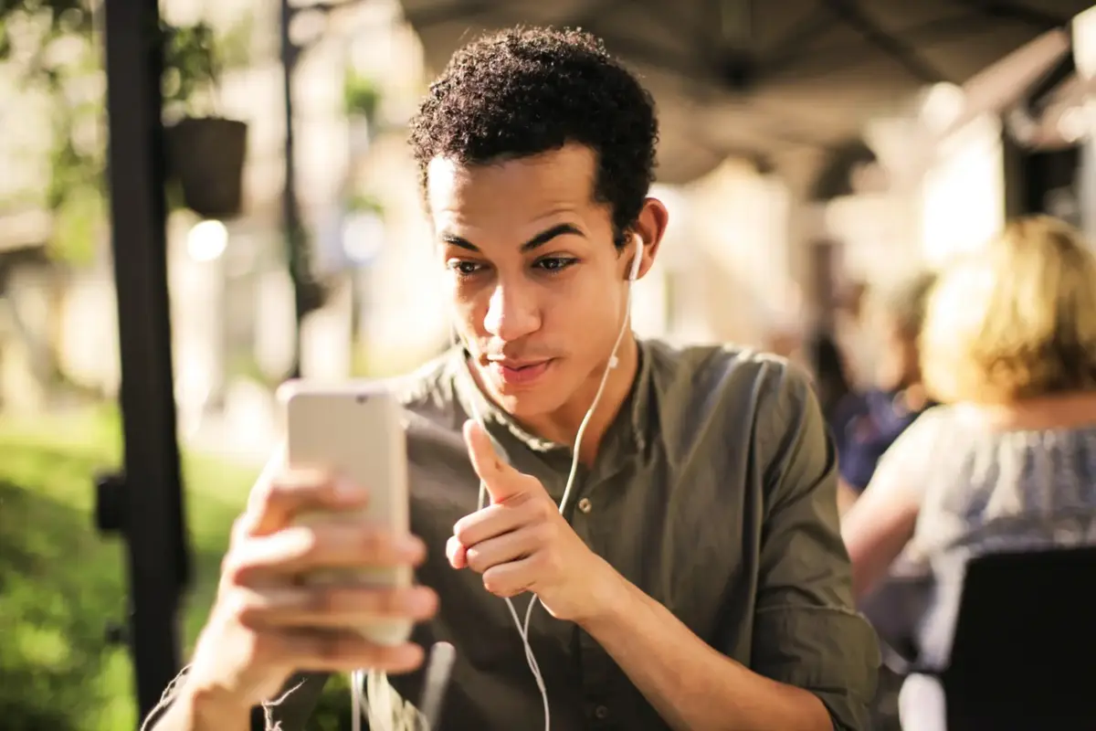 a foreign man video calling his girlfriend